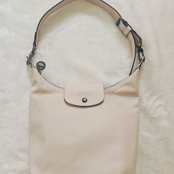 New Longchamp Le Pliage Xtra M Shoulder bag Nude Leather - Picture 12 of 12